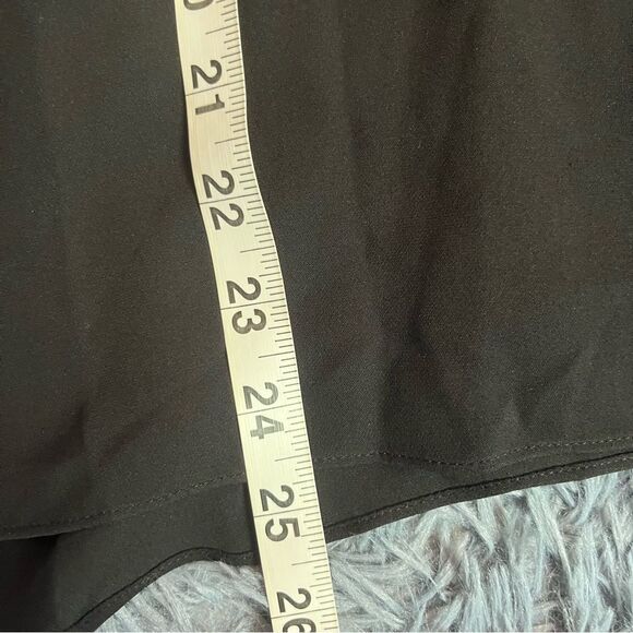 Theory Black Desiraya B Classic Ruffled Silk Blouse Size L - Picture 6 of 7